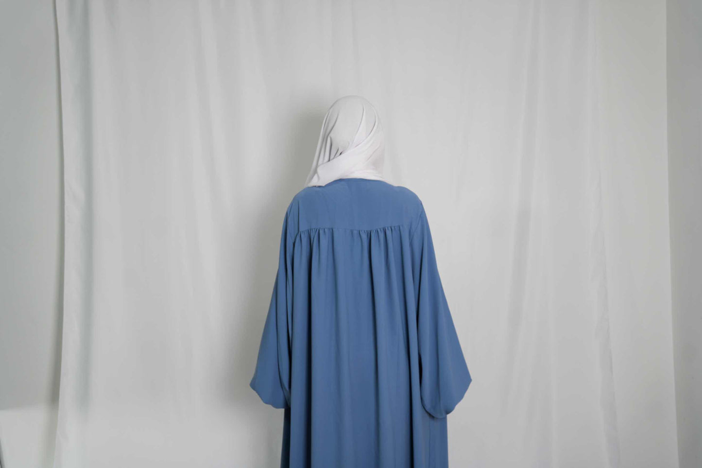 Abaya One Size Blau Weiß