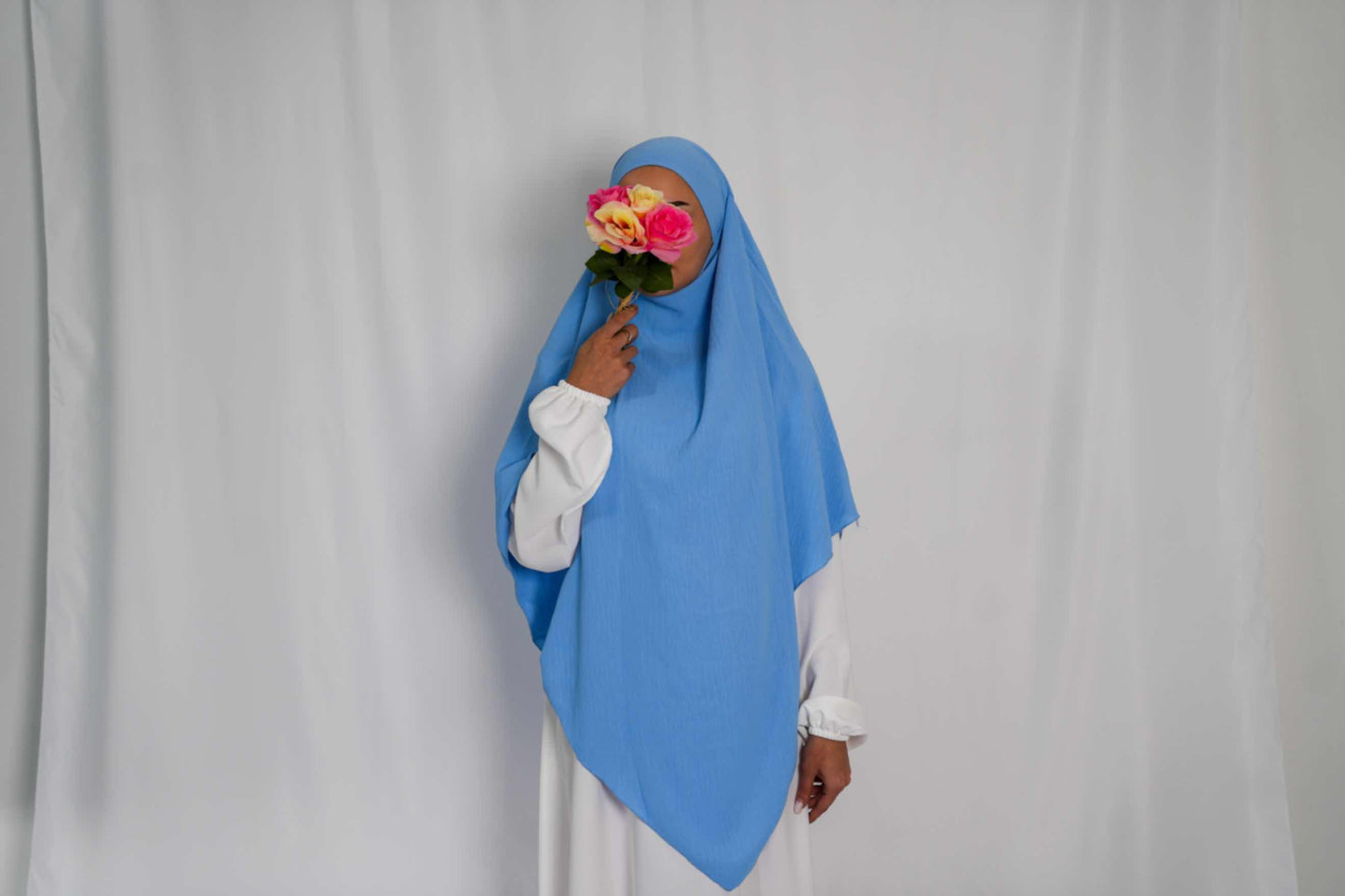 Abaya One Size Blau Weiß