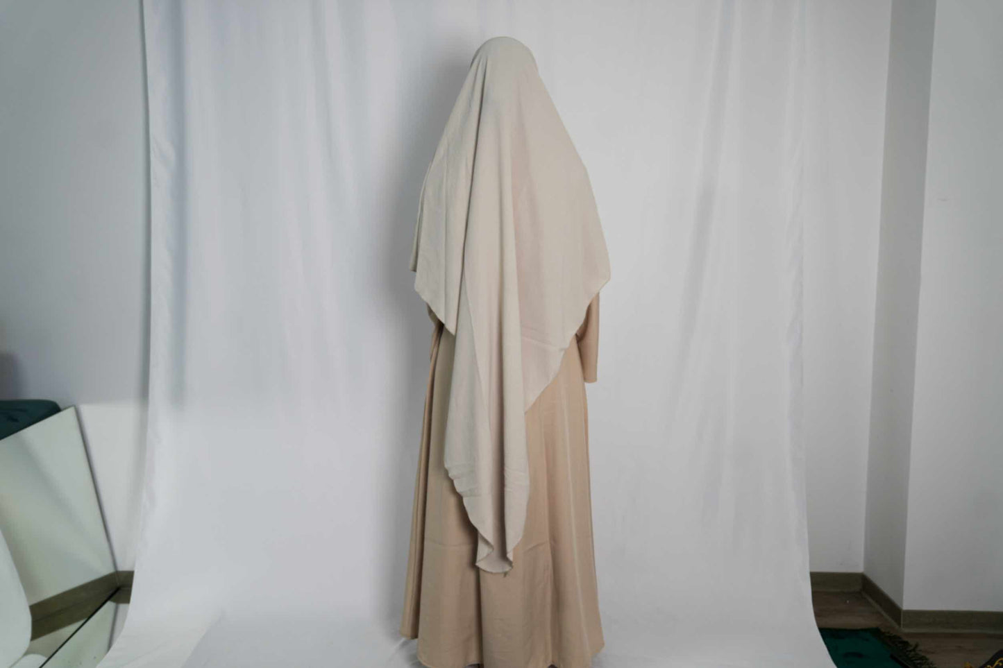 Abaya One Size Weiß Beige