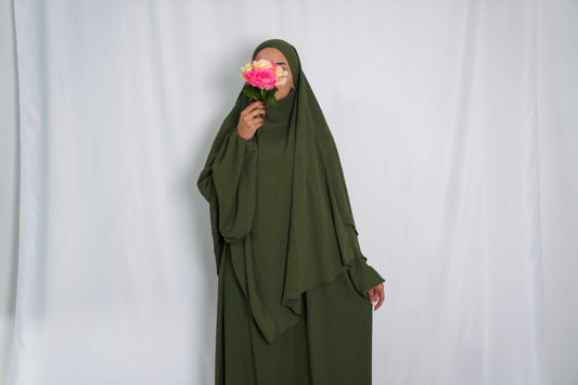 Abaya One Size Dunkel Grün