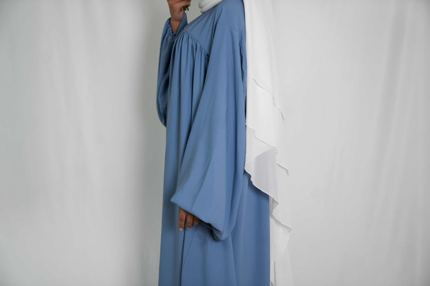 Abaya One Size Blau Weiß